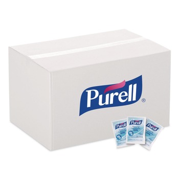 HAND SANITIZING WIPES | PURELL 9026-1M 5 in. x 7 in. Cottony Soft Individually Wrapped Sanitizing Hand Wipes - Unscented, White (1000/Carton)