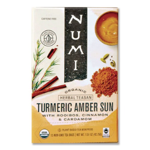 Tea | Numi 10552 1.46 oz Bag Turmeric Tea - Amber Sun (12/Box) image number 0