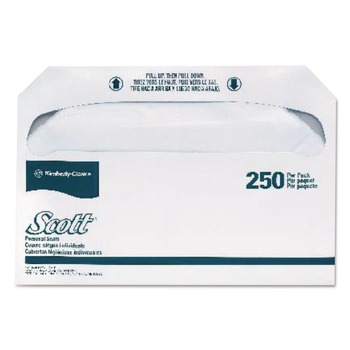 Scott 39000 14.5 in. x 17 in. Personal Seats Toilet Covers - White (20/Carton)
