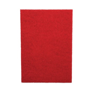 Boardwalk 7100115809 20 in. x 14 in. Buffing Floor Pads - Red (10/Carton)