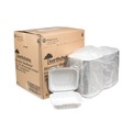 Food Containers & Lids | Pactiv Corp. YCN808010000 8.31 in. x 8.35 in. x 3.1 in. EarthChoice SmartLock Plastic Microwavable MFPP Hinged Lid Container - White (200/Carton) image number 3