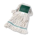 Mop Heads | Boardwalk BWK502WHEA 5 in. Super Loop Cotton/Synthetic Fiber Wet Mop Head - Medium, White image number 0