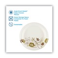 Plates | Dixie UX9PATH Pathways Soak-Proof Shield 8.5 in. Diameter Mediumweight Paper Plates - Green/Burgundy (1000/Carton) image number 3