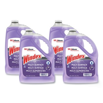 JANITORIAL | Windex 697262 128 oz Bottle Non-Ammoniated Glass/Multi Surface Cleaner - Pleasant Scent (4/Carton)