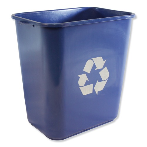 Indoor Waste Receptacles | Impact 7702-11R 20-Quart Polyethylene Soft-Sided Wastebasket with Recycle Logo - Blue image number 0