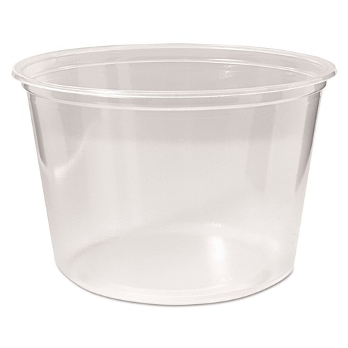 Food Containers & Lids | Fabri-Kal 000000000009505102 4.6 in. Diameter x 3 in. h 16 oz Microwavable Plastic Deli Containers - Clear (500/Carton) image number 0