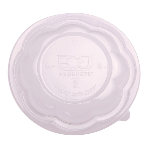 Food Containers & Lids | Eco-Products EP-SBLID Salad Bowl Lid for 24, 32, 48 oz. Bowls - Clear (300/Carton) image number 0