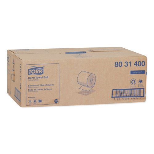 Perforated Roll & Hand Towels | Tork 8031400 8 in. x 800 ft. Universal Notched Hand Towel Roll - Natural White (6 Rolls/Carton) image number 0