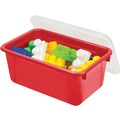 Office Boxes & Bins | Storex 62407U05C 12.28 in. x 7.95 in. x 5.23 in. Cubby Bin with Lid - Red (5/Pack) image number 2