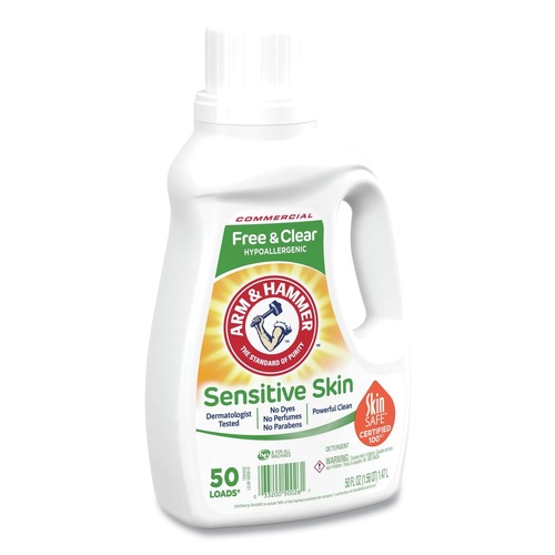 Laundry Detergents | Arm & Hammer 3320050026 50 oz. Bottle 50 Loads HE Compatible Liquid Detergent - Unscented (8/Carton) image number 0