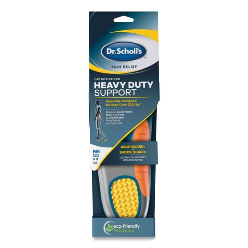 Footwear | Dr. Scholl's 87104125 Pain Relief Orthotic Heavy Duty Support Insoles - Men Sizes 8 to 14, Gray/Blue/Orange/Yellow (1-Pair) image number 0