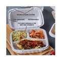 Food Containers & Lids | Pactiv Corp. YCN808030000 EarthChoice SmartLock 8.31 in. x 8.35 in. x 3.1 in. Microwaveable MFPP 3-Compartment Hinged Lid Containers - White (200/Carton) image number 5