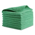 Cleaning Cloths & Wipes | Rubbermaid Commercial 1820578 12 in. x 12 in. Microfiber Cleaning Cloths - Green (24/Pack) image number 0