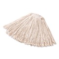 Mop Heads | Rubbermaid Commercial FGF11600WH00 12-Piece 16 oz. Premium Cut-End Cotton Wet Mop Head with 1 in. Orange Band (White) image number 1