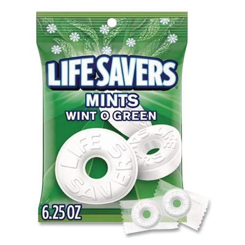 Candy, Gum & Mints | LifeSavers NFG885041 6.25 oz. Bag Individually Wrapped Hard Candy Mints - Wint-O-Green image number 0