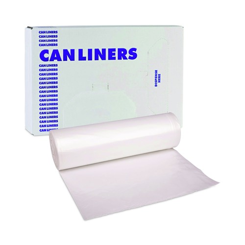 High-Density Trash Bags | Boardwalk V7658ENKR01 38 in. x 58 in. 60 gal. 19 mic High-Density Can Liners - Natural (150/Carton) image number 0