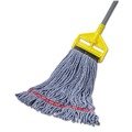Mop Heads | Rubbermaid Commercial FGA25206BL00 Web Foot Shrinkless Cotton/Synthetic Medium Wet Mop Head (6/Carton) image number 2