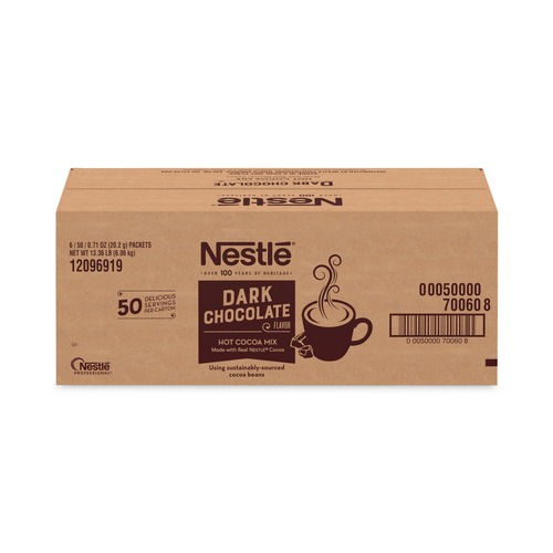 Cocoa | Nestle 12096919 0.71 oz Hot Cocoa Mix Packet - Dark Chocolate (300/Carton) image number 0