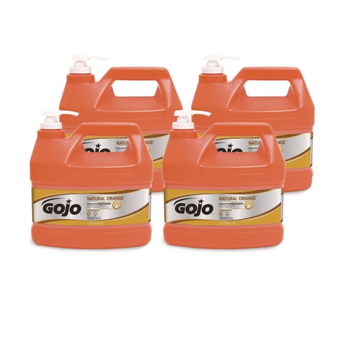 Hand Soaps | GOJO Industries 0945-04 Natural Orange 1 gal. Smooth Hand Cleaner - Citrus Scent (4/Carton) image number 0