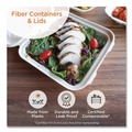 Food Containers & Lids | World Centric CTLSCU3LF 8.9 in. x 6.9 in. x 0.4 in. Paper Fiber Lids for Fiber Containers - Natural (400/Carton) image number 4