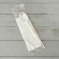 Cutlery Kits | Boardwalk BWKSCHOOLKITPP 5.31 in. Mediumweight Plastic School Cutlery Napkin/Spork/Straw Kit - White (1000/Carton) image number 3