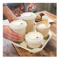 Cup Lids | World Centric CULFB12GNLF Fiber Lids for 10 to 20 oz Hot Cups - Natural (1000/Carton) image number 1