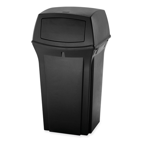 Outdoor Waste Receptacles | Rubbermaid Commercial FG917188BLA Ranger 45-Gallon Fire-Safe Structural Foam Container - Black image number 0