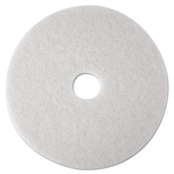 FLOOR PADS CLEANING BUFFING AND POLISHING | 3M 4100-27 27 in. Diameter Low-Speed Super Polishing Floor Pads 4100 - White (5/Carton)