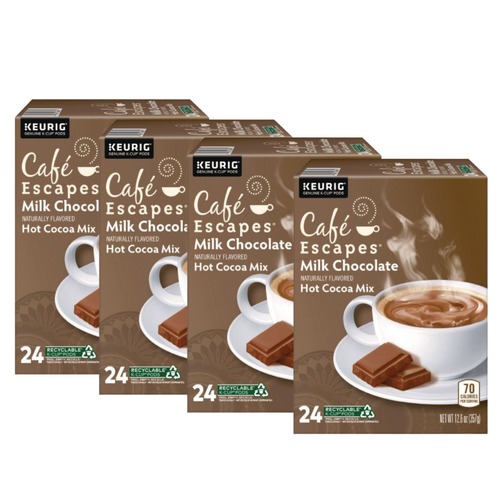 Coffee - Caffeinated | Cafe Escapes 5000330121 Hot Cocoa K-Cups - Milk Chocolate (96/Carton) image number 0