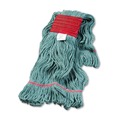 Mop Heads | Boardwalk BWK503GNEA 5 in. Super Loop Cotton/Synthetic Fiber Wet Mop Head - Large, Green image number 0