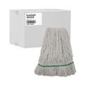Mop Heads | Boardwalk BWK502WHNB Premium Standard Cotton/Rayon Fiber Mop Head - Medium, White (12/Carton) image number 2