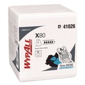 Perforated Roll & Hand Towels | WypAll 41026 12.5 in. x 12 in. 1/4 Fold Power Clean X80 Heavy Duty Cloths - White (200/Carton) image number 1