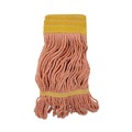 Mop Heads | Boardwalk BWK501OR 5 in. Headband Cotton/Synthetic Fiber Super Loop Wet Mop Head - Small, Orange (12/Carton) image number 0