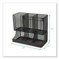 Perforated Roll & Hand Towels | Mind Reader UPMESH-BLK 5 in. x 13 in. x 11.5 in. 2-Tier 6-Compartment Network Collection Coffee Cup and Condiment Countertop Organizer - Black image number 6