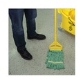 Mop Heads | Boardwalk BWK501GN 5 in. Headband Super Loop Cotton/Synthetic Fiber Wet Mop Head - Small, Green (12/Carton) image number 7