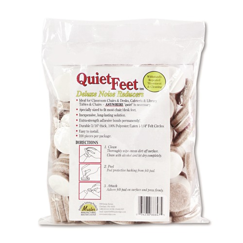 Surface Protectors | Master Caster 88847 Quiet Feet 1.25 in. Diameter Deluxe Noise Reducers - Circular Beige (100/Pack) image number 0