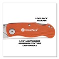 Knives & Multi-Purpose Tools | Great Neck 74201 3.5 in. Aluminum Handle Quick Change Lock Back Utility Knife - Orange image number 4