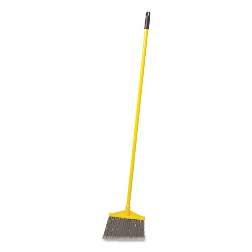Brooms | Rubbermaid Commercial FG637500GRAY 7920014588208 46.78-in Handle Angled Large Broom - Gray/Yellow image number 0