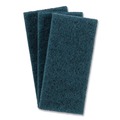 Scouring Pads & Sticks | Boardwalk 7100359720 4.62 x 10 Medium-Duty Scrub Pad - Blue (10/Carton) image number 1