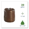 Repro Trash Bags | Stout by Envision G3344B11 33 in. x 44 in. 39-Gallon 1.1 mil. Controlled Life-Cycle Plastic Trash Bags - Brown (40/Box) image number 7