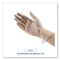 Food Service Disposable & Single Use Gloves | Boardwalk BWK365MCT 2.6 mil 9.5 in. Long Powder-Free General Purpose Vinyl Gloves - Medium, Clear (100/Box, 10 Boxes/Carton) image number 8