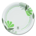 Plates | Dixie UX7WS Pathways Soak-Proof Shield WiseSize 6.88 in. Paper Plates - Green/Burgundy (500/Carton) image number 1