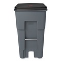 Outdoor Waste Receptacles | Rubbermaid Commercial FG9W2100GRAY 65 Gallon Square Polyethylene Brute Rollout Heavy-Duty Waste Container - Gray image number 1