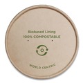 Food Containers & Lids | World Centric BOLPA8K 3.6 in. Diameter Paper Lids for Bowls - Brown (500/Carton) image number 0