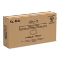Food Containers & Lids | Dart 48JL Flat Vented Plastic Lids for 24 - 32 oz. Foam Containers - Translucent (500/Carton) image number 4