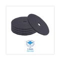 Floor Pads-Stripping | Boardwalk BWK4020BLA 20 in. Diameter Stripping Floor Pads - Black (5/Carton) image number 3