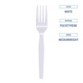 Disposable Forks | Boardwalk BWK FORKMWPS Mediumweight Polystyrene Fork - White (1000/Carton) image number 5