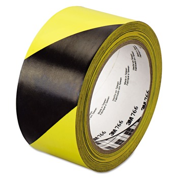 SAFETY TAPES | 3M 766 2 in. x 36 yds 766 Hazard Marking Vinyl Tape - Black/Yellow (1-Roll)