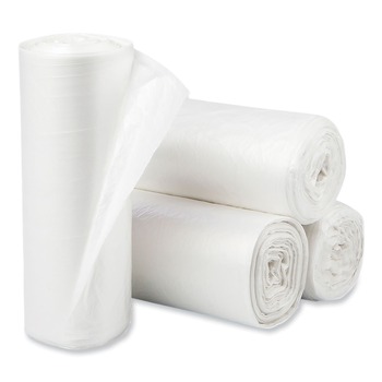 HIGH DENSITY TRASH BAGS | Pitt Plastics PCRH404616N Eco Strong Plus 40 in. x 46 in. 16 mic 40 Gallon Can Liners - Natural (250/Carton)