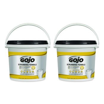 GOJO Industries 6398-02 Hand Cleaning Scrubbing Towels - Orange Scent/White/Yellow (2/Carton)